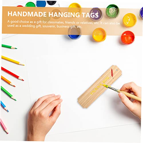 PartyKindom 10 Sätze Diy Holz Lesezeichen Gravieren und Bemalen Dünne Rechteckige Blanko Seitenmarker mit Roten Quasten Vielseitig für Buchliebhaber Scrapbooking Dekoration und Bastelbedarf von PartyKindom