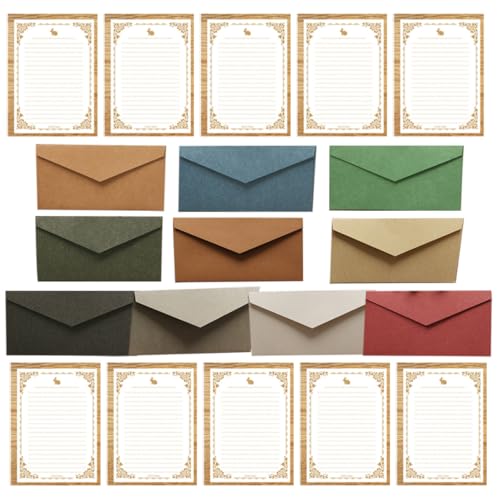 PartyKindom 10 Sätze Teiliges Farbiger Einladungskarten Umschläge mit Weiß Linierten Briefpapier Briefumschlägen für Partybedarf Einfache Verpackung Blickdicht Kompakt und Elegant für PartyKindom 10 Sätze Teiliges Farbiger Einladungskarten Umschläge mit Weiß Linierten Briefpapier Briefumschlägen für Partybedarf Einfache Verpackung Blickdicht Kompakt und Elegant für von PartyKindom