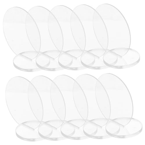 PartyKindom 10 Satz Teiliges Transparente Tischnummern mit Ständern Blanko Runde Sitzplatzschilder für Hotels Cafés Hochzeit Party DIY Tischaufsteller Modernes Design Langlebig von PartyKindom