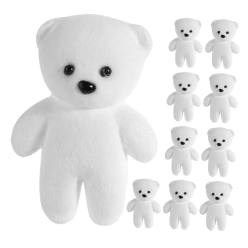 PartyKindom 10 Stück Blasenbär Mini Positiver Bär Mini-bär-plüsch Minibären Masse Kleine Puppen Minibären Für Die Babyparty Mini-plüschtier-schlüsselanhänger Miniatur-kuscheltiere Weiß Schaum von PartyKindom