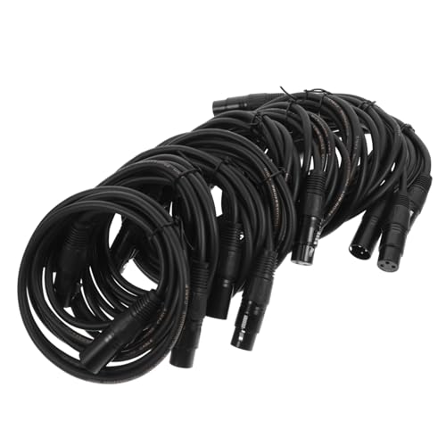 PartyKindom 10 Stück Dmx Stage Lighting Kabel Pin Xlr für Moving Head Light Par Light Dj Equipment Schwarz Flexible PVC Ummantelung Wasserfest Strapazierfähig Geeignet für Ktv und Bühnenlicht von PartyKindom