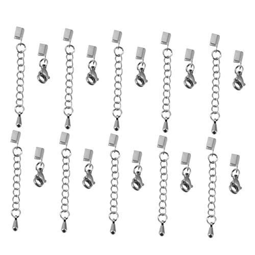 PartyKindom 10 Stück Edelstahl -Clip -Hummerschnalle Kabel Klaue Schlüssel Stecker schmuck Kordeln mit Karabinerverschluss Kettenclip Armbandverschlüsse Clip mit Karabinerverschluss Silber von PartyKindom