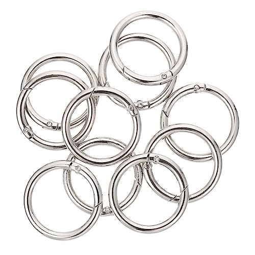 PartyKindom 10 Stück Federschnalleschlüsselring werkzeugregal anlegewerkzeug Kreis Schlüsselringe Schlüsselbund schlüssel ringe Schlüsselanhänger Ringe Handwerk geteilte Ringe Legierung Silver von PartyKindom