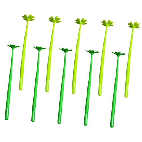 PartyKindom 10 Stück Gel Tintenroller Schreibstifte mit Kleeblatt Design Glattes Schreiben Leicht Handlich Niedliche Cartoon Kugelschreiber für Büro Schule für Freunde von PartyKindom