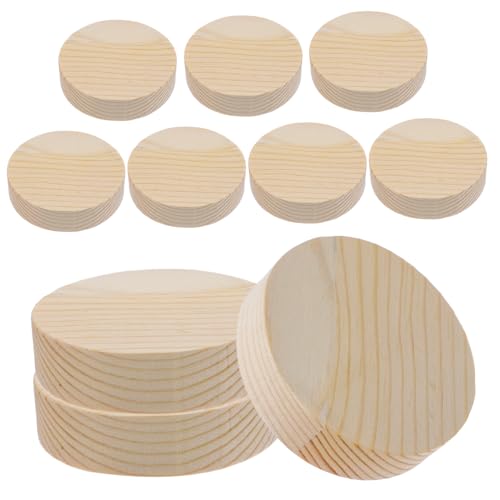 PartyKindom 10 Stück Holzchipmodell kreisförmig Etiketten für Mädchen Hubs Kinderhandwerk Bastelset für Ornamente aus Holzscheiben runder Block Holz rund Zylinderholz Bambus von PartyKindom