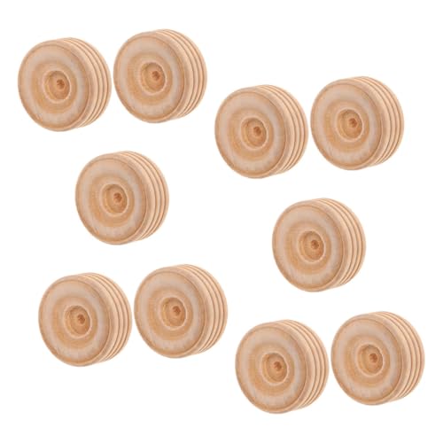 PartyKindom 10 Stück Holzräder für Mini DIY Bastelräder Holz für Modellfahrzeuge und Kreative Projekte Robust und Langlebig Fördert Motorische Fähigkeiten von PartyKindom