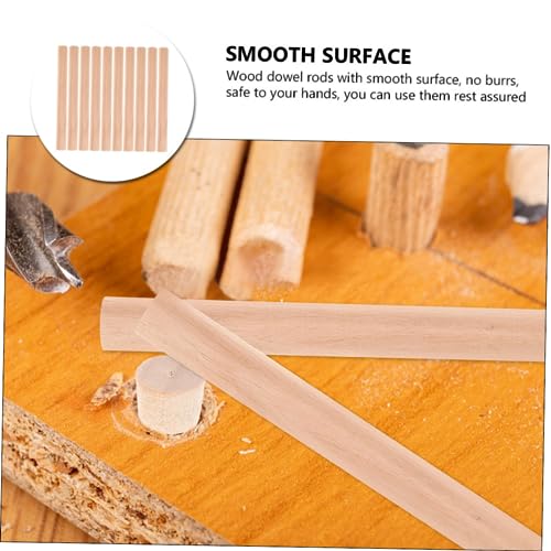 PartyKindom 10 Stück Holzstäbe zum Basteln Robuste Holzdübel Stäbe Naturbelassene Rundstäbe Vielseitig für DIY Projekte Bemalbar Langlebig und Bruchfest von PartyKindom
