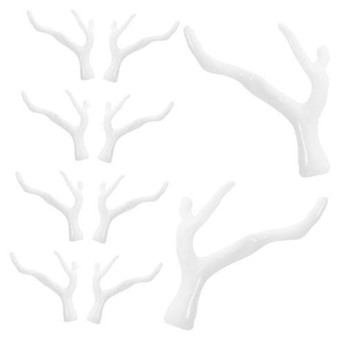 PartyKindom 10 Stück Imitation Korallendrachenhorn Kopfschmuck Künstliche Geweihzweige Korallenzweige Lange Dekozweige DIY Zweige Zweige Für Haarschmuck Acryl Weiß von PartyKindom