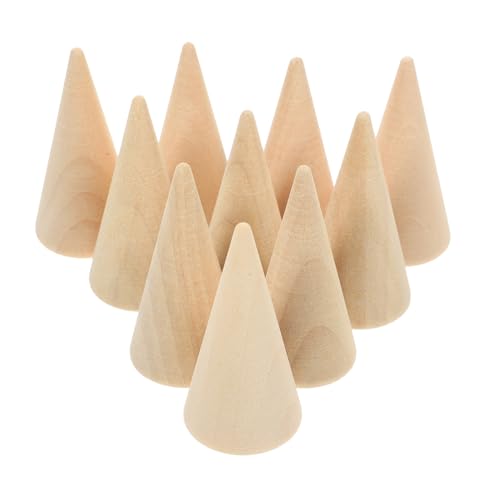 PartyKindom 10 Stück Ornamente Mini-Bastelkegel Miniatur herstellen DIY unlackierter geformt Dreiecke Holz anzeigen kleiner Holzkegel Ring-Display- Holzhandwerk hölzern PartyKindom 10 Stück Ornamente Mini-Bastelkegel Miniatur herstellen DIY unlackierter geformt Dreiecke Holz anzeigen kleiner Holzkegel Ring-Display- Holzhandwerk hölzern von PartyKindom