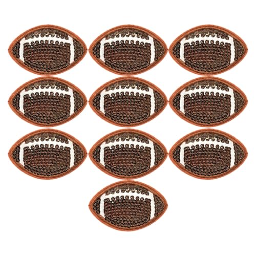PartyKindom 10 Stück Rugby Patches zum Aufbügeln Große Glitzer Stickereien für Kleidung Hüte und Jeans Sportliche Applikationen für Kreative Designs von PartyKindom