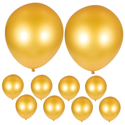 PartyKindom 10 Stück Runder Latexballon mehrfarbig groß umwerben heiraten Fest Ö luftballons hochzeitsdeko Hochzeitsballons Ballons Geburtstag Willkommensballons Jumbo-Ballons Emulsion Golden von PartyKindom