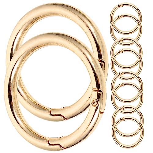 PartyKindom 10 Stück Schlüsselbund Teilt Runder Schlüsselanhänger Aluminium Einfach Rostfreie Ringe Wohnung Schlüsselanhänger Mit Kette Kreisclips Schild Machen Retro Für Dünn Golden Legierung von PartyKindom