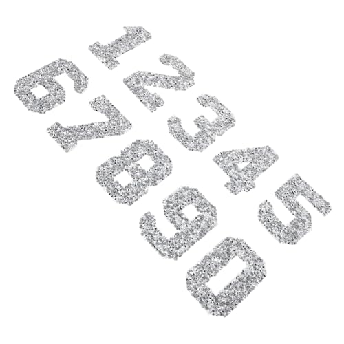 PartyKindom 10 Stück Selbstklebende Glitzer Nummern Patches zum Aufbügeln für Diy Kleidung Rucksäcke Hüte und Accessoires von PartyKindom