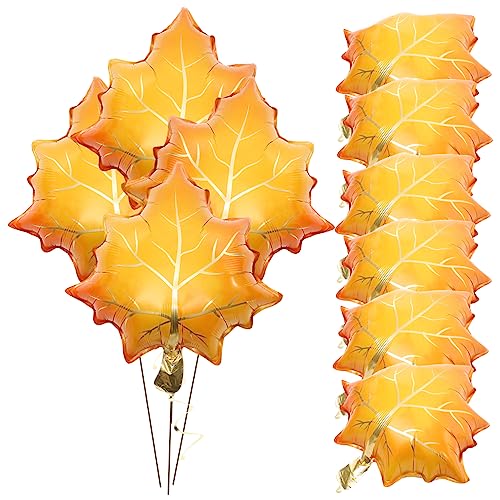 PartyKindom 10 Stück Teiliges Aluminiumfolien Luftballons in Ahornblattform Leuchtend Gelb für Thanksgiving Partydekoration Herbstliche Feier Party Deko und Fotorequisiten von PartyKindom