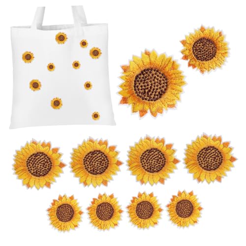 PartyKindom 10 Stück Teiliges Bestickte Sonnenblumen Patches zum Aufbügeln und Nähen Dekorative Applikationen für Kleidung Rucksäcke DIY Reparatur und Stoffgestaltung Kleine und Große PartyKindom 10 Stück Teiliges Bestickte Sonnenblumen Patches zum Aufbügeln und Nähen Dekorative Applikationen für Kleidung Rucksäcke DIY Reparatur und Stoffgestaltung Kleine und Große von PartyKindom