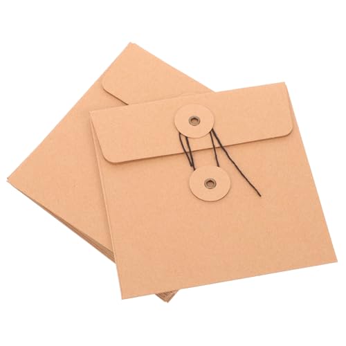 PartyKindom 10 Stück Teiliges CD Hüllen aus Kraftpapier Wiederverwendbare Papierumschläge mit Praktischem Verschluss Schützend gegen Kratzer und Staub Vintage Stil Geeignet für CD Dvd von PartyKindom