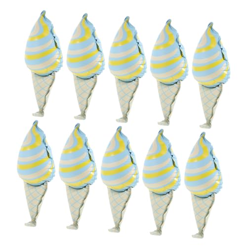 PartyKindom 10 Stück Teiliges Eiscreme Folienballon Cartoon Eiscreme Luftballons Langlebige Aluminiumfolie Einfach Aufzublasen Geburtstagsparty und Sommerpicknick Dekoration von PartyKindom
