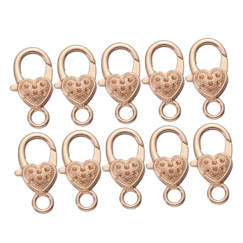 PartyKindom 10 Stück Teiliges Herz Karabiner Verschluss aus Hochwertiger Legierung Vintage Optik Vielseitig für Taschen Schlüsselanhänger und Schmuck DIY Leicht und Platzsparend Geeignet für von PartyKindom