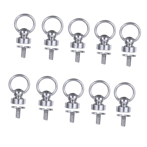 PartyKindom 10 Stück Teiliges Messing Nieten Schraubnieten mit Rundem Kopf Langlebige Lederbefestiger Silberfarbene Rivet Screw für DIY Lederhandwerk Gürtel Taschen und Schmuck von PartyKindom