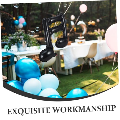 PartyKindom 10 Stück Teiliges Musiknoten Folienballons aus Aluminiumfolie Schwarze Deko für Geburtstagsparty Vielseitige Luftballons für Wand Tür und Deckenverzierung Stilvolle von PartyKindom