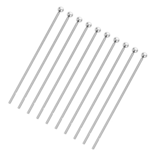 PartyKindom 10 Stück Teiliges Silber DIY Schmuckzubehör Stabile Nadel für Perlen Armbänder und Ketten Selber Machen Langlebige und Praktische Silbernadeln für Individuelle Schmuckherstellung von PartyKindom