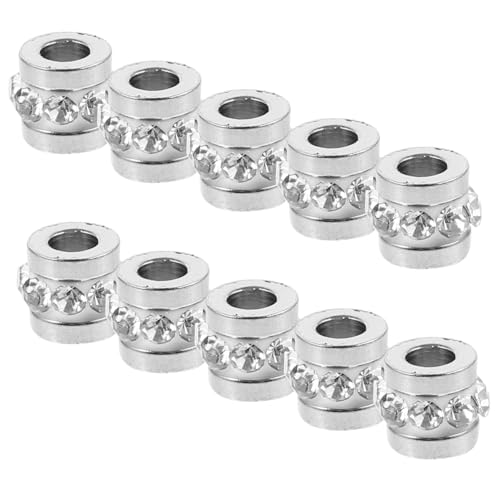 PartyKindom 10 Stück Teiliges Strass Spacer Perlen aus Langlebiger Legierung Weiße Lochperlen für DIY Schmuckherstellung Geeignet für Armbänder Halsketten und Modische Accessoires PartyKindom 10 Stück Teiliges Strass Spacer Perlen aus Langlebiger Legierung Weiße Lochperlen für DIY Schmuckherstellung Geeignet für Armbänder Halsketten und Modische Accessoires von PartyKindom