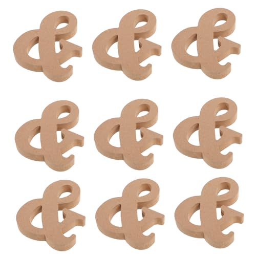 PartyKindom 10 Stück Teiliges Unfertige Holzbuchstaben zum Basteln Blanko Holzscheiben DIY Holzsymbole für Hochzeitsdeko Tischkarten Kreative Holzschilder zum Beschriften und Dekorieren von PartyKindom