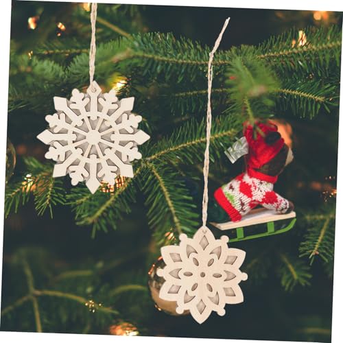 PartyKindom 10 Stück Teiliges Weihnachts Holzscheiben Doppellagige Holzanhänger aus Natürlichem Pappelholz Unbemalt für DIY Graffiti Bemalbarer Christbaumschmuck und Weihnachtsdeko zum von PartyKindom