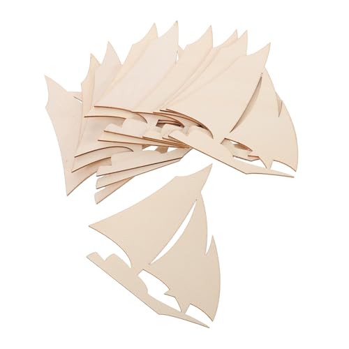 PartyKindom 10 Stück Unfertige Holz Segelbootformen für DIY Handwerksprojekte Nautische Tischdekoration Handgefertigtes Holzboot für Küstenraumdeko und Gestaltung von PartyKindom