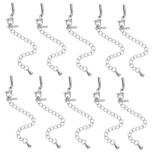 PartyKindom 10 Stück Verstellbare Kette mit Karabinerverschluss für Armbänder Schmuckverlängerungskette für Diy Projekte von PartyKindom