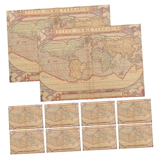 PartyKindom 10 Stück Vintage Weltkarte Geschenkpapier für Blumensträuße Verpackungspapier für Hochzeit Geburtstag und DIY Bastelprojekte von PartyKindom