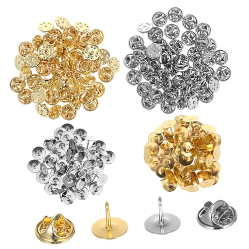 PartyKindom 100 Paare Schmetterling Pin Backs Ersatz Butterfly Verschluss Pins mit Sicherem Halt für Schmuckherstellung Anstecknadeln Broschen und DIY Bastelarbeiten von PartyKindom