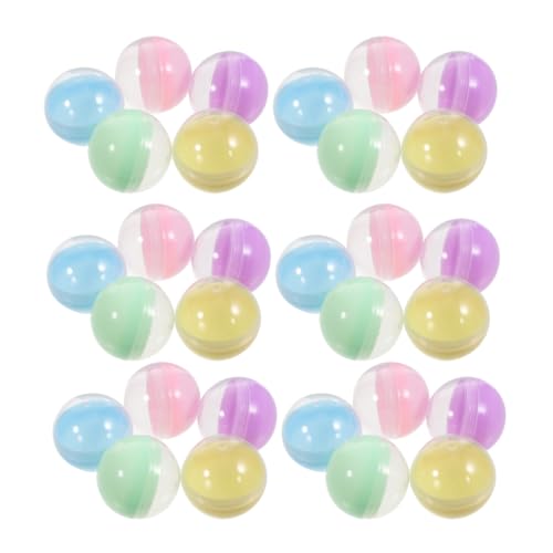 PartyKindom 100 Stück Befüllbare Kunststoffkugeln Pastellfarben Halbdurchsichtige Kapseln für Kaugummiautomaten Spielzeugpreise und Bastelprojekte pro Farbe von PartyKindom