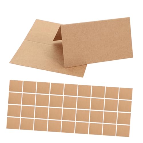 PartyKindom 100 Stück Blanko Sitzkarten aus Kraftpapier Braun Faltbare Platzkarten für Hochzeit Geburtstagsfeier Tischkärtchen zum Beschriften Vielseitig für Partys und Festliche Anlässe von PartyKindom