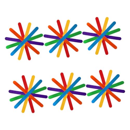 PartyKindom 100 Stück Bunte Holzstäbchen zum Basteln DIY Eisstiele Holz Vielseitig Einsetzbar für Kreative Projekte Sicher und Leicht für Schule und Freizeit von PartyKindom
