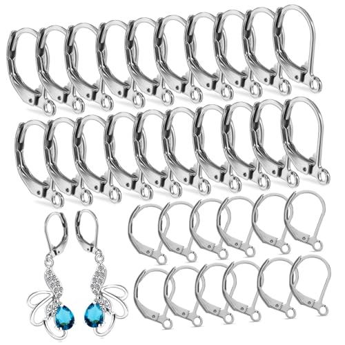 PartyKindom 100 Stück Edelstahl Ohrhaken Französischer Haken mit Hebelverschluss für DIY Ohrring Schmuckherstellung Nickelfrei Rostfrei Einfach zu Befestigen Geeignet für Perlen und Anhänger PartyKindom 100 Stück Edelstahl Ohrhaken Französischer Haken mit Hebelverschluss für DIY Ohrring Schmuckherstellung Nickelfrei Rostfrei Einfach zu Befestigen Geeignet für Perlen und Anhänger von PartyKindom