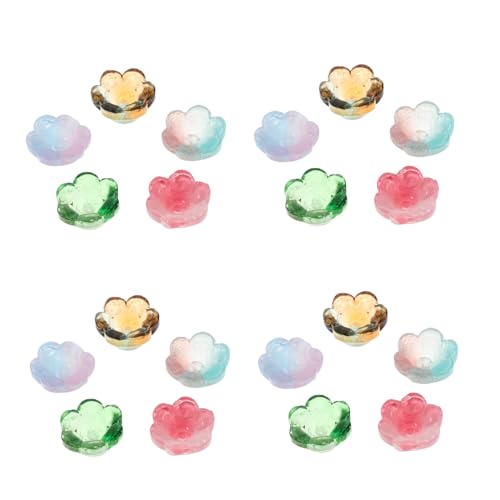 PartyKindom 100 Stück Farbverlauf Glas Glockenblumen Perlen Bunte Blumen Charms für Schmuckherstellung Leichte DIY Perlen für Armbänder Halsketten Ohrringe Handgemachte Schmuck Zubehör von PartyKindom