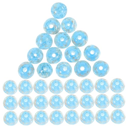 PartyKindom 100 Stück Glasperlen Leuchtend Blau DIY Spacer Perlen für Schmuckherstellung Armband Bastelperlen Polierte Lose Perlen für Handgemachte DIY Accessoires von PartyKindom