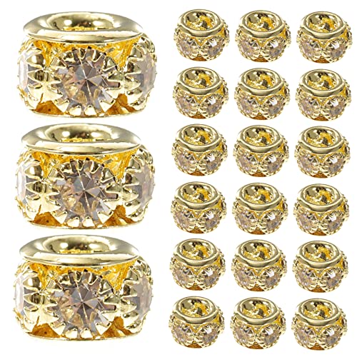 PartyKindom 100 Stück Goldfarbene Rondelle Strassperlen Leichte Spacer Perlen für Armband und Halskettenherstellung Lose Schmuckperlen zum Basteln und Auffädeln für DIY Schmuckaccessoires von PartyKindom