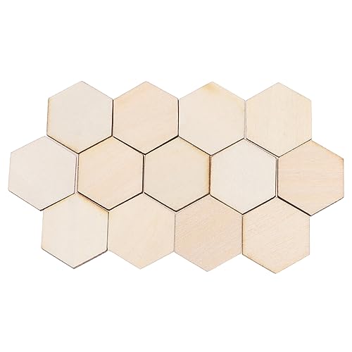 PartyKindom 100 Stück Hexagonale Holzchip -Dekorationen geformt Weihnachtsdekorationen Bienenwabe lose Verzerrungen winzig Ornamente für Handwerk Wabenhandwerk DIY-Ornamente Holzformen hölzern von PartyKindom