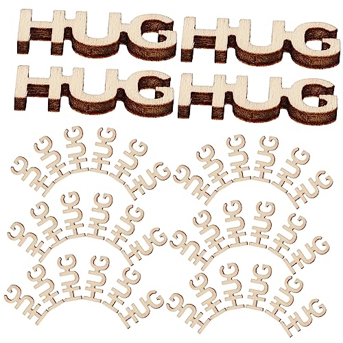 PartyKindom 100 Stück Holz Hug Buchstaben Ausschneider DIY Holzverzierungen für Kreative Projekte für Bastelarbeiten und Dekorationen von PartyKindom