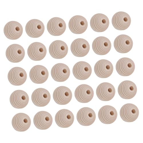PartyKindom 100 Stück Holzperlen mit Loch Naturbelassene DIY Bastelperlen zum Auffädeln für Armbänder Schmuckherstellung und Kreative Handarbeiten von PartyKindom