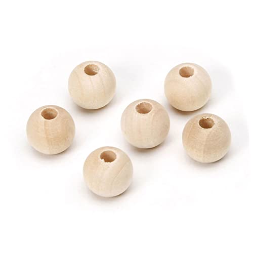 PartyKindom 100 Stück Holzperlen spärlicher Perlenschmuck klein Handwerk Armband-Anhänger Schmuckperlen Reiz runde Perle Bastelperlen selber machen Bastelperlen aus Holz Bambus von PartyKindom