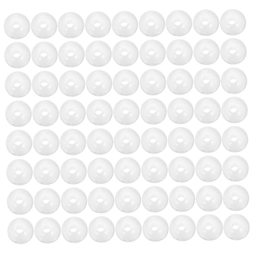 PartyKindom 100 Stück Katzenaugen Rundperlen Weiß DIY Schmuckherstellung Lose Perlen Langlebige Resin Spacer Beads für Armbänder Halsketten Basteln von PartyKindom