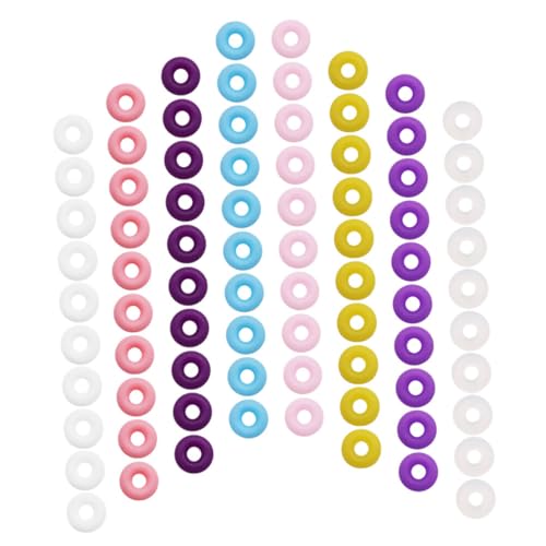 PartyKindom 100 Stück Mischfarbe Silikon Stopper Perlen für DIY Schmuckherstellung Loch Bastelzubehör für Armbänder und Einfach zu Verwenden Tragbar und Vielseitig Einsetzbar von PartyKindom
