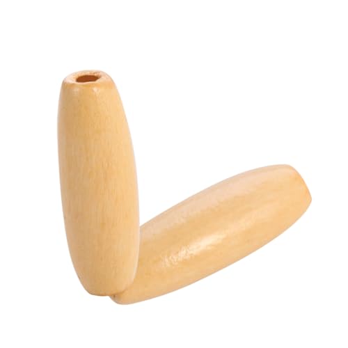 PartyKindom 100 Stück Olivenförmige Naturbelassene Holzperlen DIY Holzperlen für Schmuckherstellung Basteln Armbänder Kinderhandwerk Zubehör von PartyKindom