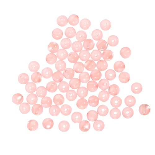 PartyKindom 100 Stück Rosa Katzenaugen Perlen Runde Resin DIY Schmuckperlen für Armband Halskette Verarbeitung Langlebig für DIY Schmuckherstellung und Bastelprojekte von PartyKindom