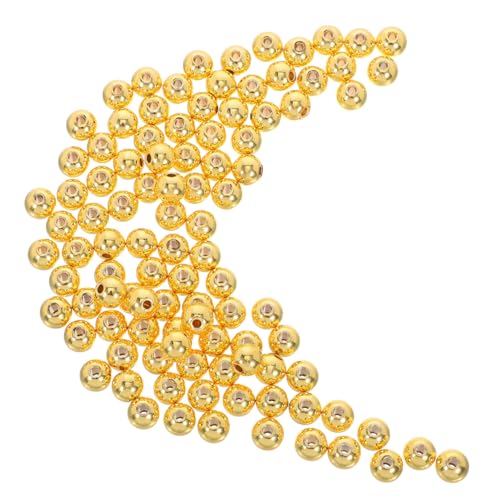PartyKindom 100 Stück Rund Spacer Perlen Goldfarben DIY Schmuckherstellung Lose Kugeln für Armbänder Halsketten Ohrringe Vielseitige Schmuckzubehör für Handarbeit von PartyKindom