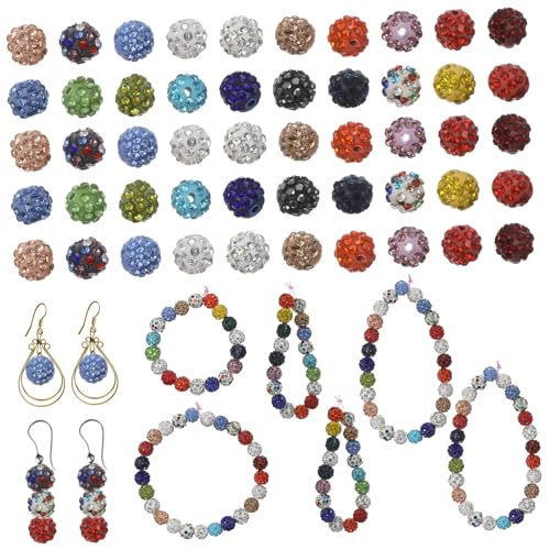 PartyKindom 100 Stück Schmuckperlen mit Präzise Gebohrten Löchern Funkelnde Strass Perlen Große Runde Polymer Clay Perlen Bunte Mischung für Halsketten und Armbänder DIY Schmuckzubehör PartyKindom 100 Stück Schmuckperlen mit Präzise Gebohrten Löchern Funkelnde Strass Perlen Große Runde Polymer Clay Perlen Bunte Mischung für Halsketten und Armbänder DIY Schmuckzubehör von PartyKindom