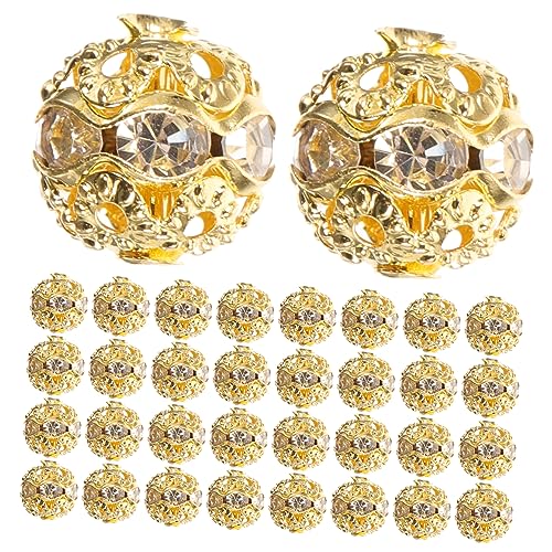 PartyKindom 100 Stück Strass Spacer Perlen Rondelle Abstandsperlen für Schmuckherstellung DIY Armband Halskette Bastelperlen Schmuckzubehör für Erwachsene von PartyKindom
